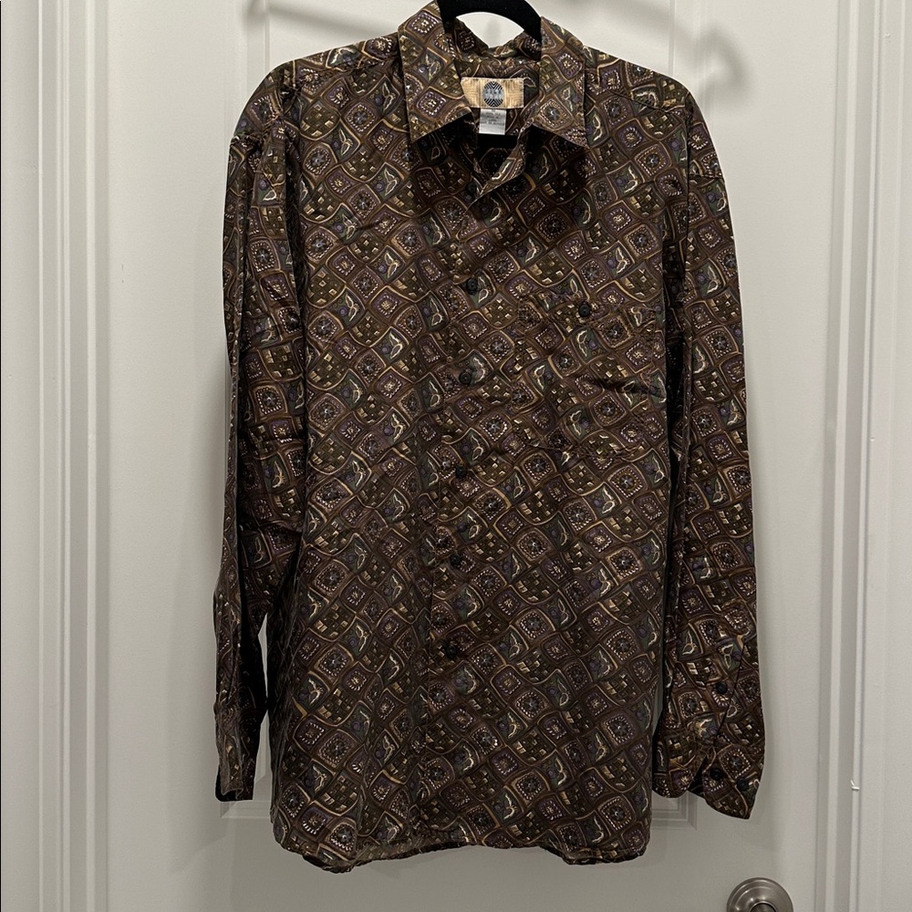 Men's 100% Silk Button-Down Shirt